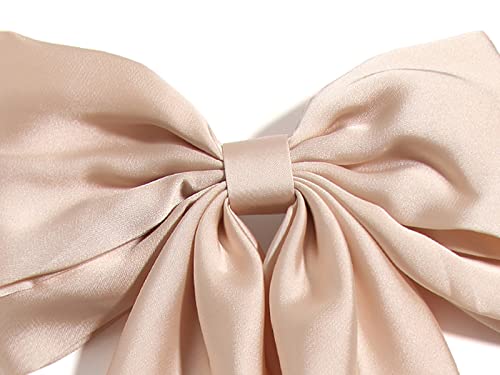 Women Big Bow Barrettes Girl's Satin Hairclips Long Ribbon Hair Pins Accessories For Party, Bow Hair Clips Hair Bows For Women, Hairpin Hair Bow With Long Tail, Hair Accessories For Women Apricot #TOP7