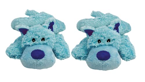 KONG Cozie Plush Dog Toys 2 Pack Durable & Soft Squeaky Toys for Medium Dogs Assorted Animal Characters (Baily The Blue Dog)