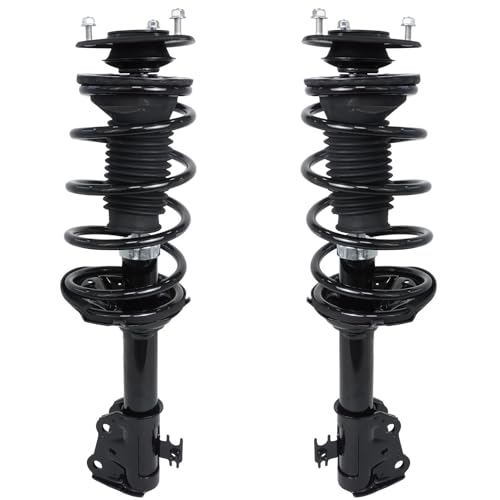 Image of Detroit Axle - 10pc Front Suspension Kit for Toyota Echo 2000-2005, 2 Ready Struts w /Coil Spring Assembly 4 Inner & Outer Tie Rod End Links 2 Sway Bar End Links 2 Boots 2001 2002 2003 2004 Replacement