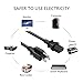 PowerHOOD UL Listed 10FT 3M Computer Power Cord, NEMA 5-15P to C13, 10A 125V, 18AWG, Black Replacement AC Power Cord, Printer Power Cord, PC Power Supply Cable, Monitor Power CableM