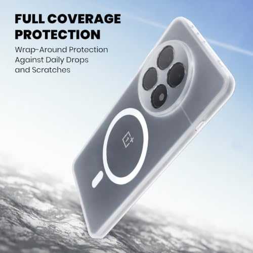 Image of DIZORO Matte Case for Oneplus 13 Compatible with MagSafe, Camera Lens Full Protection, Shockproof Translucent Frosted TPU Soft Phone Cover, Anti-Fingerprint (White)