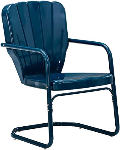 Crosley Furniture Ko10012Nv Ridgeland Retro Metal 3-Piece Seating Set With 2 Chairs And Side Table, Navy #TOP4