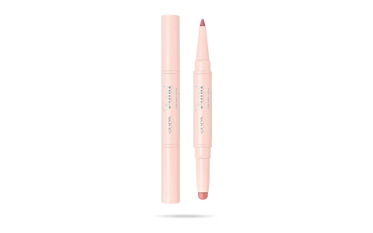 Pupa Milano Vamp! Creamy Duo, 004 Light Rose, 1 Pc - 2 in 1 Lipstick and Lip Pencil - Long Lasting - Lightweight - No-Transfer - Smooth Texture - Highly Pigmented