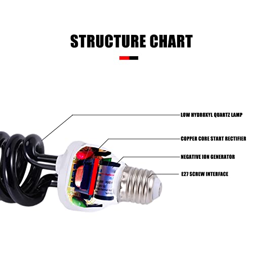 Ocnvlia E27 40W Fluorescent Blacklight CFL Light Bulb Lamp 220V Shape:Spiral Wattage Voltage:40W 220V