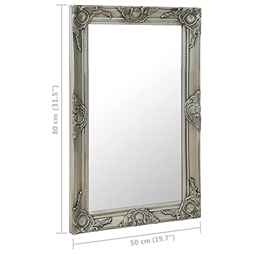 Miroir baroque argenté 50x80 cm pour sublimer votre chambre - 6