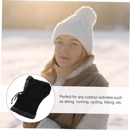 Bonnet hiver avec écharpe intégrée cache-cou épais 2en1 - 2