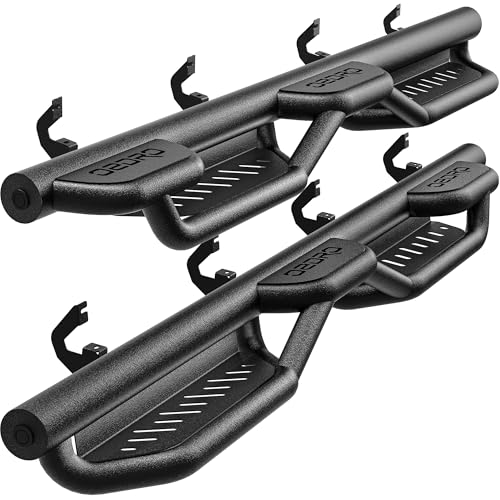 OEDRO Wheel to Wheel Running Boards Compatible with 2019-2026 Chevy Silverado/GMC Sierra 1500 Crew Cab, 2020-2026 2500HD 3500HD (Excl. 2019 1500 LD/Limited), Bed Access Side Steps Steel Nerf Bars by OEDRO - Used condition - US$234.41