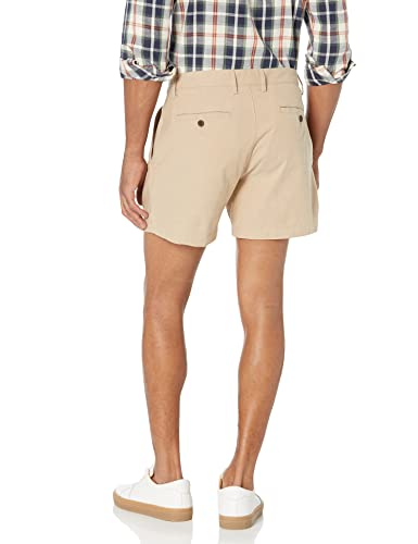 Image of Amazon Essentials Men's Slim-Fit 5 inch Flat-Front Comfort Stretch Khaki Chino Shorts with Elastic Waistband
