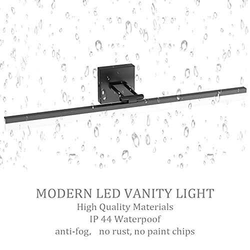 Image of Ralbay 32 inch Matte Black Bathroom Vanity Light - 18W Adjustable Modern LED Lighting Fixture for Bathroom (6000K Cool White Light)