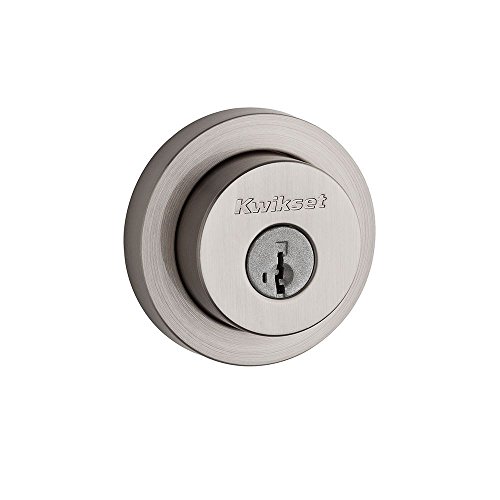 Kwikset 91580-003 Round Single Cylinder Deadbolt featuring SmartKey in Satin Nickel