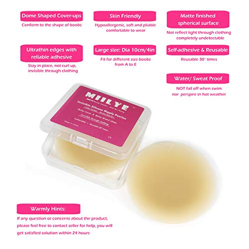 image for MIILYE Large Nipple Covers, Silicone Pasties Sticky Nipplecovers Adhes
