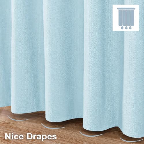 Image of HOMETHREADS Embrace Luxury with Our 6-Feet Long Premium Polyester Shower Curtain with 12 Hooks for a Lavish Bathroom Ambiance | Stylish, Splendid, and Perfectly Sized (Waffle SkyBlue, 180x200cm)
