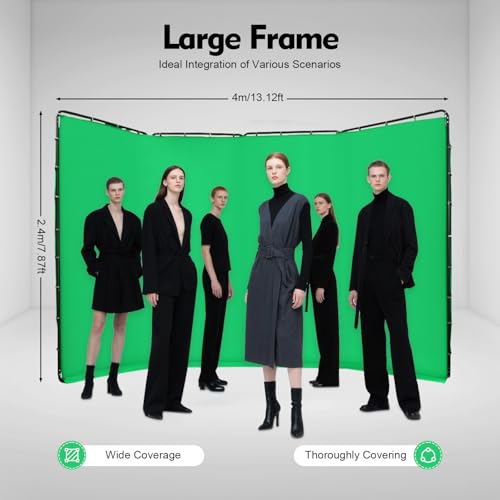 Fond vert avec support 2,4 x 4 m pliable pour studio photo - 2