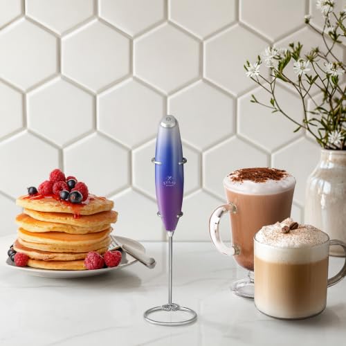 Image of Zulay Kitchen Powerful Milk Frother Wand With Duracell Batteries - Ultra Fast Handheld Drink Mixer - Electric Whisk Foam Maker for Coffee, Lattes, Cappuccino & Matcha - Z1 Motor - Firework