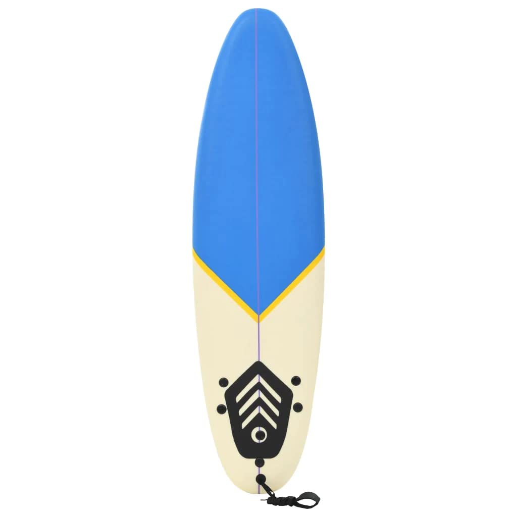vidaXL Tavola da surf Galleggiamento Onda Equitazione Tavola da Surf Sport Acquatici All'aperto Mare Principiante Rimovibile Articoli Sportivi 67 "Blu e Crema