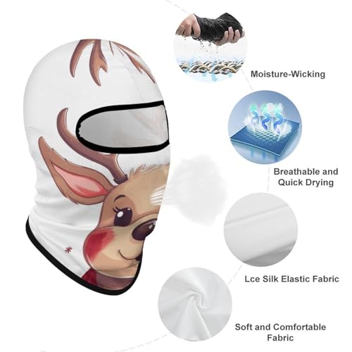 Balaclava para hombre, máscara para esquí y ciclismo, con diseño navideño de reno, protector facial de invierno miniatura 3