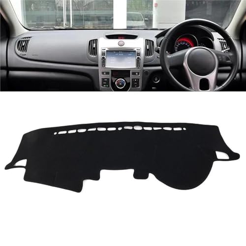 Protector de salpicadero Kia Forte Cerato K3 2009-2013 RHD alfombrilla negra 2