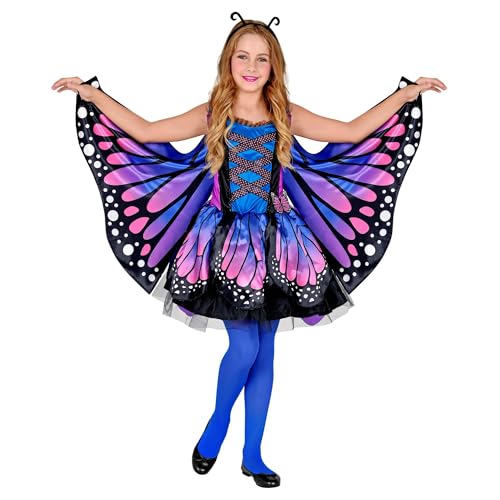 W WIDMANN MILANO Party Fashion - Costume enfant papillon, robe avec tutu, ailes, costume animalier, déguisements de carnaval