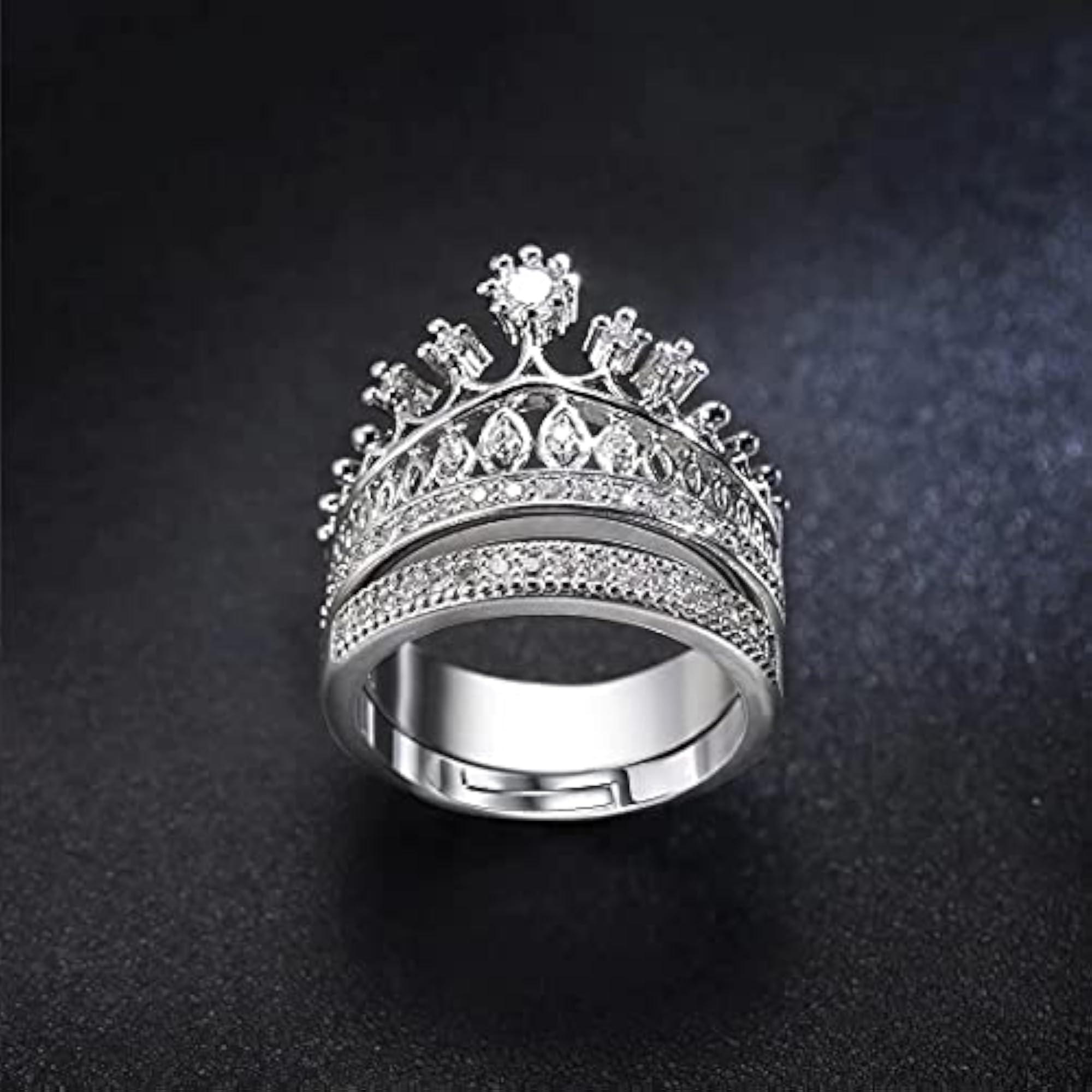 AD Crown Inspired Silver Plated Ring