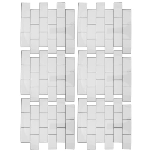 Tofficu 6 Piezas Vinilo Autoadhesivo para Cocina y Baño en Pvc Blanco, Resistente al Aceite, Cenefa Adhesiva Decorativa para Pared y Suelo en Decoración del Hogar