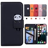 Kedic iPhone 16e ケース 手帳型 iPhone16e 携帯ケース 可愛い iPhone 16e 手帳型ケース アイホン16e ケース カード収納 財布付き いphone 16eケース カードホル スタンド機能 iPhone 16e カバー iPhone 16e スマホケース かわいい 動物柄 薄型 防水 ノート型 男女兼用 [6.1インチ] (ブラック)