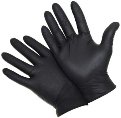 Black Industrial grade Powder Free Nitrile Gloves, 100/case - 5mil - Size Large