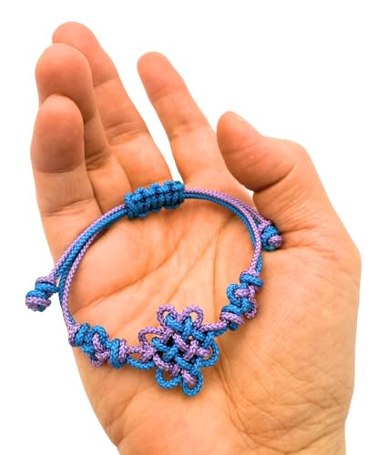 kdh Demon Hunters Handmade Traditional Korean Knot Bracelet, Accessory, Blue and Purple, made in Korea threads for quality and durability. Adjustable length 4"~9". kaboknots.com3