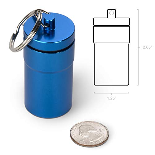 Ezy Dose Keychain Pill Box And Medicine, Vitamin Container | Safe For Money & Travel Items | Stainless Steel | 2 Keys With Lock | Large #TOP2