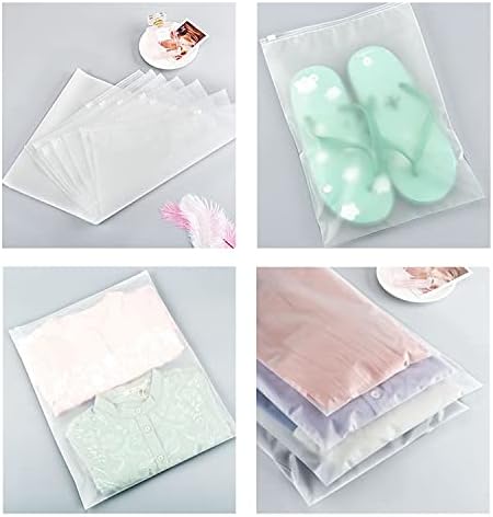 NITAIUN 30 Pcs Clothes Bags Travel Storage Bags Luggage Organiser Pouch Reusable Ziplock Seal Bags Saving Space Waterproof Frosted Plastic Bags for Clothes Underwear Shoes Towel Cosmetics Trip School