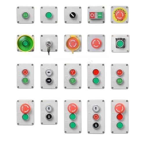 Boîte de commande étanche à réinitialisation automatique avec bouton d'arrêt d'urgence