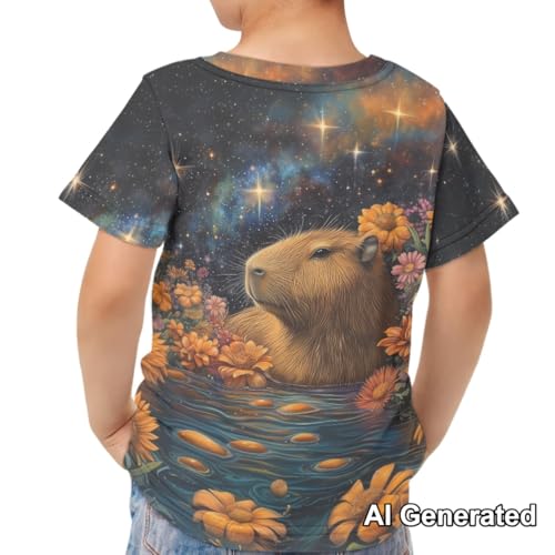 Image of Xhuibop Kids Tshirts Girls Boys 3-16 Years Summer Clothes for Teens Loose Fitting Tops