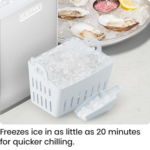 Iceman Pebble Ice Machine, Countertop Nugget Ice Maker Produces Chewable Pellet Ice in 20 Minutes, Makes 33lbs/Day, with One-Touch Cleaning Function and Ice Scoop/Basket Included – Stainless Steel by Iceman - Image 4