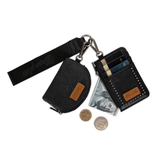 Image of Wrangler Keychain Wristlet Wallets for Women Western Dual Pouch Wristlet Credit Card Holder Wallet