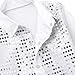 YOOJOO Kids Boys Disco Shirt Sequins Long Sleeve Button Down Shirts 70s Party Costume Latin Jazz Hip Hop Dance Shirts White 8-10 Years