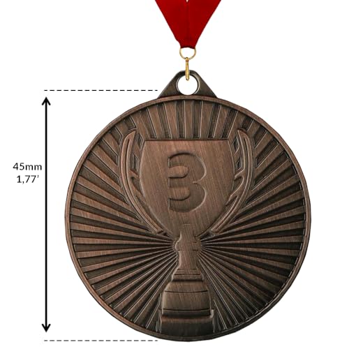 Larius Gewinner Medaillen 3er-Set – Metallmedaillen für Sport & Wettbewerbe, Zahlenmedaillen 1 2 3 Platz