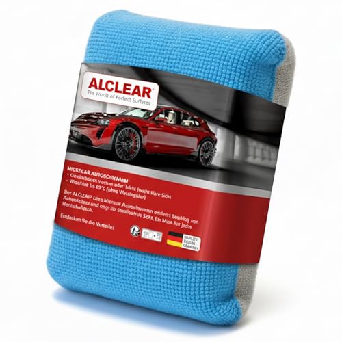 ALCLEAR 950014 Éponge Anti-buée 13x10x3,5 cm, Ultra-Microfibre pour Pare-Brise, vitres latérales & miroirs. Garde l'intérieur de la Voiture au Sec.