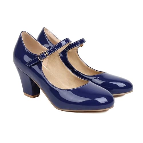 LUXINYU Women Fashion High Heels Pointed Toe Ankle Strap Pumps Patent Leather Dress Shoes for Daily Wedding Party