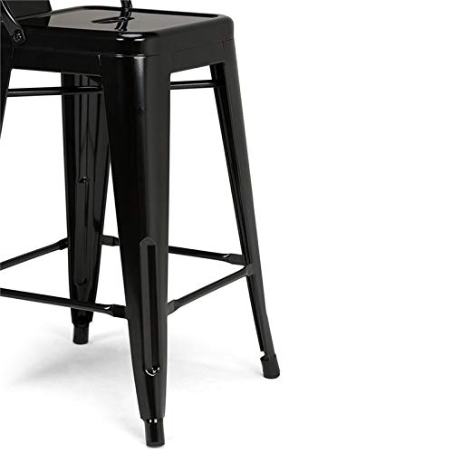 Simplihome Rayne Industrial Metal 24 Inch Counter Height Stool (Set Of 2) In Black For The Dining Room And Kitchen #TOP7