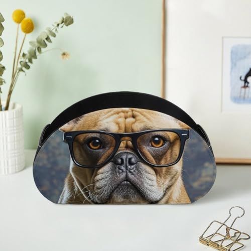 Boîte de rangement télécommande TV bouledogue français en cuir à 5 compartiments - 8