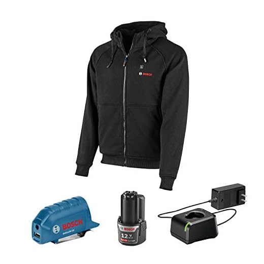 BOSCH GHH12V-20MN12 12V Max Heated Hoodie Kit with Portable Power Adapter - Size Medium