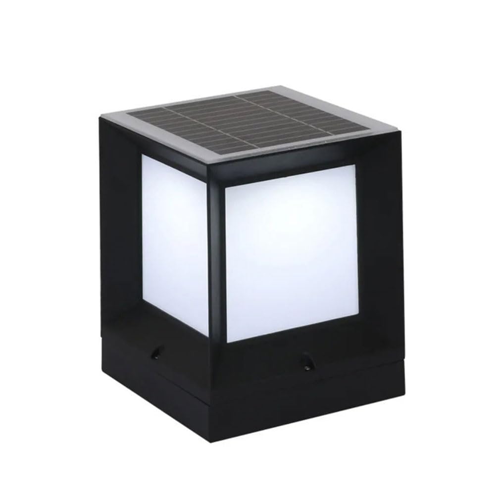 Zewnętrzna lampa słupkowa z czujnikiem zmierzchu do świtu, wodoodporna lampa słupkowa z odlewu aluminiowego do podjazdu, ogrodzenia, bramy willi, wejścia, korytarza, czarna