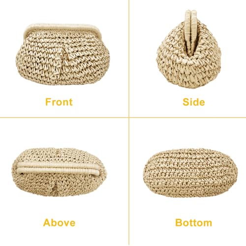 Image of Beurlike Straw Clutch Purses for Women Crossbody Vacation handbags Woven Boho Pouch bags summer Beach Evening Bags