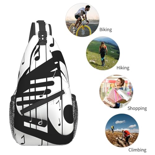 Bolso Bandolera Deportiva Negro con Nota Musical miniatura 6