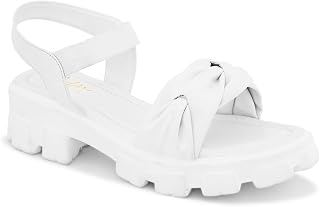 JM LOOKS Women's Platform Sandals Chunky Sole Elastic Ankle Strap Open Toe Comfortable Summer Beach Shoes Price In India