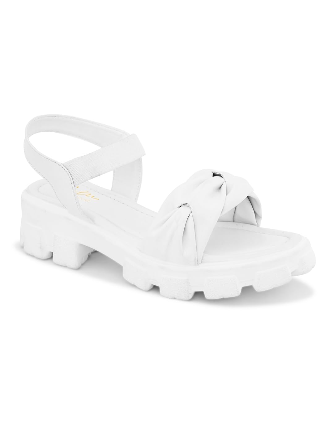 JM LOOKS Women's Platform Sandals Chunky Sole Elastic Ankle Strap Open Toe Comfortable Summer Beach Shoes