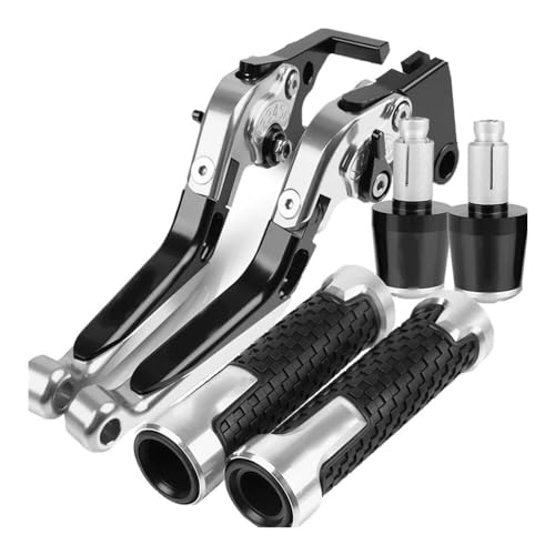 Motorradzubehör Einstellbare Faltbremskupplungshebel Lenkergriffe Enden Für Husqvarna Norden 901 NORDEN901 Norden901 2022 2023 2024(Silber)