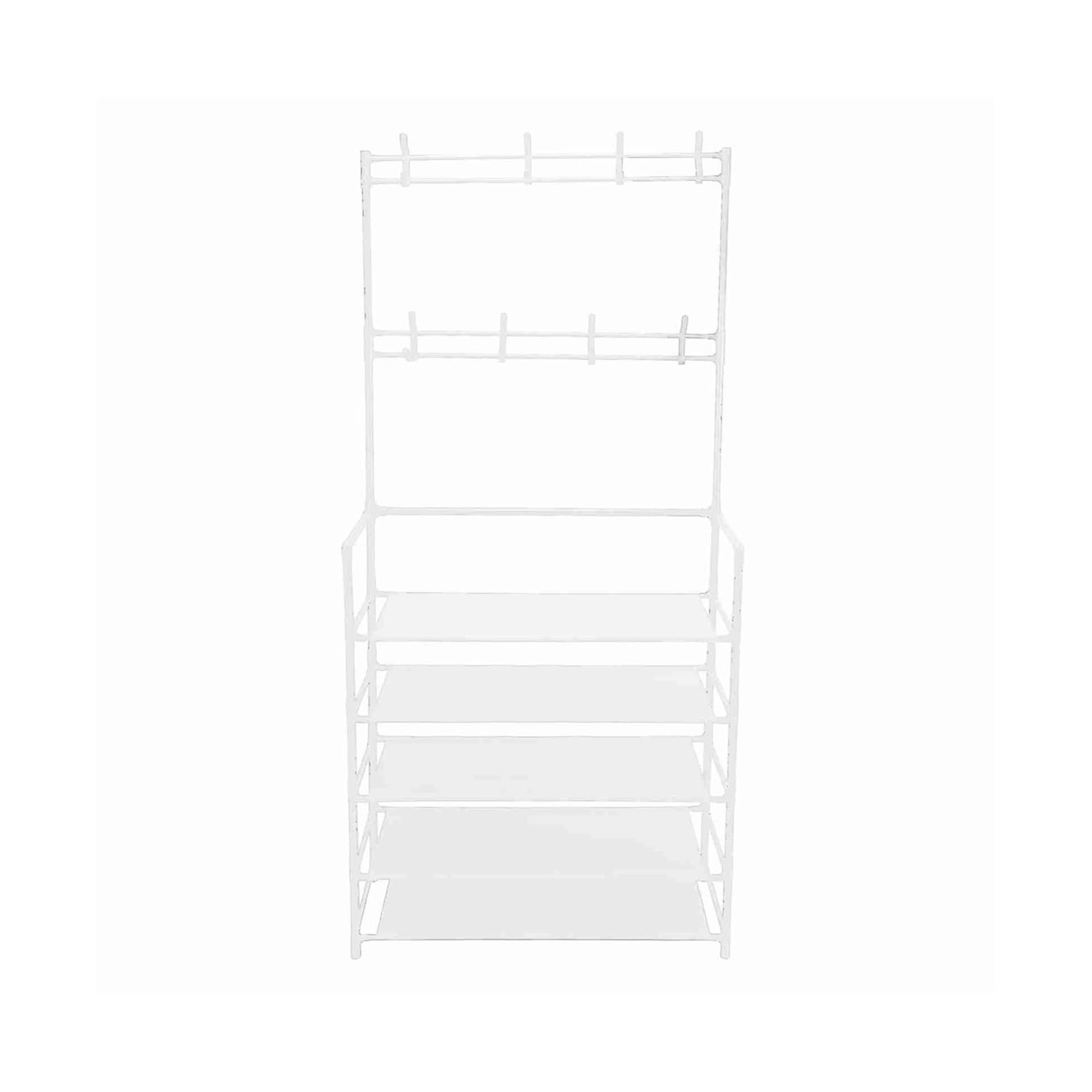 Dh2yjnbf3 Standing Entryway Coat Rack Stand With Hooks Freestanding Clothes Hanging Organizer For Bedroom Hallway(White)