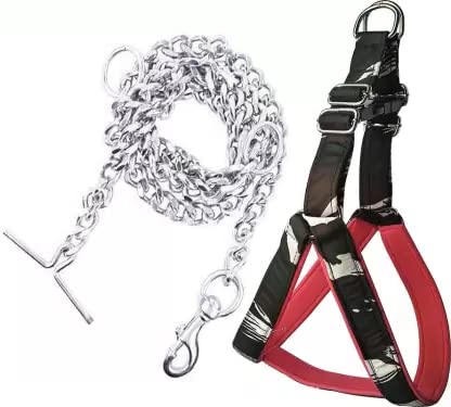 Hundur Store Padded Designer 0.75 inch Chest Belt Harness with Chain for Small Dog. (B09ZF75HPB) Amazon Price History, Amazon Price Tracker