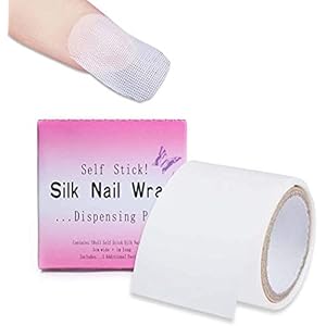 1 Roll Nail Repair Fiberglass Silk Wrap Self Adhesive Anti Damage DIY Strong Protect Reinforce Extension Sticker,Nail Repair Reinforce Nail Protector Nail Art Tool for Home Use or Salon