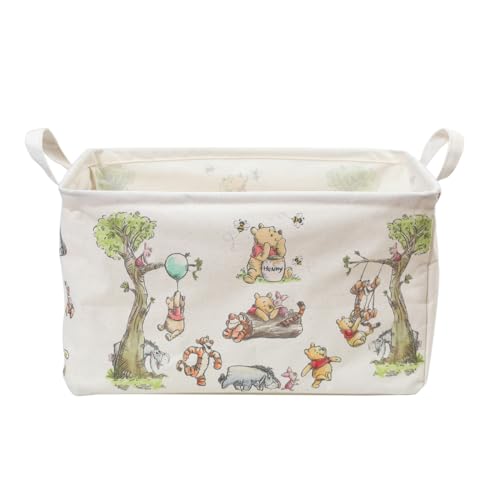 Image of CEMECER Storage Nursery Basket, Large Square Canvas Laundry Hamper With A Waterproof PE Coating, Foldable, for Kids, Boys and Girls, Bathroom and Bedroom Set, Clothes ,Toys Bin(White)